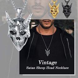 FaithHeart Leviathan Satanic Brimstone Cross Necklace, Gold Plated Satan Church Jewelry, Alchemical Symbol for Brimstone Pendant with Chain, Satan Goat Necklaces