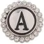 My Prime Gifts Jewelry Letter A Rhinestone Metal Standard 18-20mm Snap