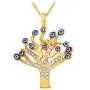 U7 Talisman Jewelry 18K Gold Plated Necklace Blue Enamel Evil Eye Tree of Life Pendant U7 Talisman Jewelry 18K Gold Plated Necklace Blue Enamel Evil Eye Tree of Life Pendant
