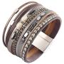 GelConnie Baroque Pearl Leather Wrap Bracelet Boho Cuff Bracelet Magnetic Multi Strand Bracelet Bohemian Jewelrys Birthday Gift for Women, Wife, Girl