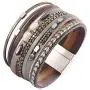 GelConnie Baroque Pearl Leather Wrap Bracelet Boho Cuff Bracelet Magnetic Multi Strand Bracelet Bohemian Jewelrys Birthday Gift for Women, Wife, Girl