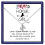 Horse Gifts for Girls, 14K White Gold Plated Heart Initial Horse Necklace Personalized Gifts Dainty Horse Jewelry Horse Necklaces for Girls Women Horse Lovers
