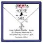 Horse Gifts for Girls, 14K White Gold Plated Heart Initial Horse Necklace Personalized Gifts Dainty Horse Jewelry Horse Necklaces for Girls Women Horse Lovers