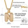Shiny Cubic Zirconia Bubble Letters/Numbers/''$'' Necklace for Men Women Personalized 1-6 Letters Pendant with 18/22/26/28/30 Wheat/Tennis Chain 18K Gold/Platinum Plated Custom Name Jewelry