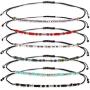Suyi Seed Bead String Bracelet 6Pcs Friendship Bracelet Adjustable Braid Handmade Strand Bracelet Gifts for Women Girls