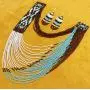 Handmade Beaded Indian Fashion Jewelry Turquoise Blue brown Seed Bead work Necklace Earrings Jewelry 53/3 Handmade Beaded Indian Fashion Jewelry Turquoise Blue brown Seed Bead work Necklace Earrings Jewelry 53/3