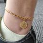 Gold Initial Anklet Silver Ankle Bracelets for Women Letter Anklet with Initials Figaro Chain Anklets A-Z Foot Jewelry Silver Gold Anklets for Women