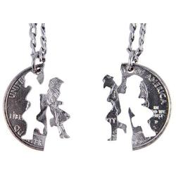 Marycrafts Set Hand Cut Coin MJ Michael Jackson Necklace Interlocking Necklace Jewelry Relationship BFF