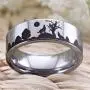 Cloud Dancer 8MM Width Silver Pipe Howling Wolf Wolves Landscape Scene Tungsten Ring Flat Polished Finish-Free Engraving Inside Sizes 4 to 17 Cloud Dancer 8MM Width Silver Pipe Howling Wolf Wolves Landscape Scene Tungsten Ring Flat Polished Finish-Free Engraving Inside Sizes 4 to 17