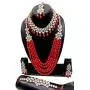 CROWN JEWEL Indian Bridal Pearl 5 pc Combo Jewelry Wedding Gold Necklace Earring Set CROWN JEWEL Indian Bridal Pearl 5 pc Combo Jewelry Wedding Gold Necklace Earring Set