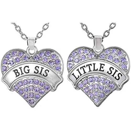 Jewelry Necklace Gifts for Sisters, Big Sis & Lil Sis Heart Necklace Set for 2, Sister Necklaces, Big & Little Sisters Birthday Gifts, Granddaughter Gifts, Christmas Stocking Stuffers Jewelry Necklace Gifts for Sisters, Big Sis & Lil Sis Heart Necklace Set for 2, Sister Necklaces, Big & Little Sisters Birthday Gifts, Granddaughter Gifts, Christmas Stocking Stuffers