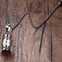 Mgutillart Religious Titanium Steel Prayer Wheel Pendant Locket Necklace