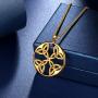 beautlace Celtic Knot Necklaces Silver/18K Gold/Black Gun Plated Round Good Luck Irish Celtic Knot Vintage Knot Pendant Birthday Gift for Women Men KP0138