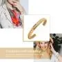 Lolalet Wide Open Cuff Bracelet, for Men Women, 18K Gold Plated Wheat Style Couples Love Bracelets, Weave Braided Twisted Open Cuff Bangle Jewelry –Gold Lolalet Wide Open Cuff Bracelet, for Men Women, 18K Gold Plated Wheat Style Couples Love Bracelets, Weave Braided Twisted Open Cuff Bangle Jewelry –Gold
