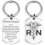 Udobuy Nurse Keychain Gifts - Nursing Keychain Jewelry Perfect Nurses Appreciation Gift for Birthday Graduation Christmas Caduceus Symbol RN Nurses Prayer Keyring