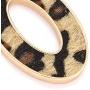 HEIDKRUEGER Leopard Drop Earrings Geometric Faux Leather Hoop Dangle Earring Statement Animal Print Stud Earring for Women