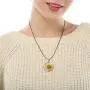 Jeni-Sely Handmade Real Dry Pressed Sunflower Round Resin Leather Necklace