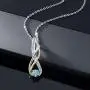 Gem Stone King 2 Tone 10K Yellow Gold And 925 Sterling Silver Diamond Infinity Pendant 0.54 Ct Round Blue Zircon Gem Stone King 2 Tone 10K Yellow Gold And 925 Sterling Silver Diamond Infinity Pendant 0.54 Ct Round Blue Zircon