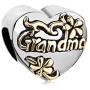 LovelyJewelry Grandma Family Charm Heart Floral Beads for Bracelet
