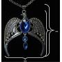Vintage Antique Silver Eagle Crown Diadem Pendant 20inch Chain-link Necklace