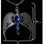 Vintage Antique Silver Eagle Crown Diadem Pendant 20inch Chain-link Necklace