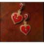 Queen of Hearts Costume Red Heart Earrings and Choker Necklace Halloween Costume for Queen of Hearts Halloween Dangle Drop Earrings and Black Choker Vintage Accessories Jewelry for Women Girls