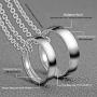 Jovivi Personalized Custom Couples Necklace Engraved Name Love Heart His & Hers Matching Rings Set for Men Women Stainless Steel Pendant Necklaces Valentines Day Gifts