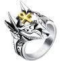 Rinspyre Mens Stainless Steel Egyptian God Anubis Gold Ankh Cross Ring Biker Band Rinspyre Mens Stainless Steel Egyptian God Anubis Gold Ankh Cross Ring Biker Band