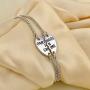 JiangYan-US Best Friends Bracelets Partners in Crime BFF 2 Split Heart Link Bracelet Gift Jewelry