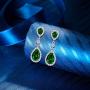 EleQueen 925 Sterling Silver Full Prong Cubic Zirconia Birthstone Teardrop Bridal Dangle Earrings