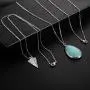 Lux Accessories Womens Stone Teardrop & Arrowhead Double Layered Necklace Set Lux Accessories Womens Stone Teardrop & Arrowhead Double Layered Necklace Set