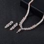 SWEETV Marquise Wedding Jewelry Sets for Brides, Crystal Cluster Bridal Necklace Earrings Jewelry Set for Women Prom Costume