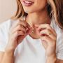 Ursteel Heart Initial Necklace, 14k Gold Plated Dainty Cubic Zirconia Forever Love Heart Letter Pendant Necklaces for Women Teen Girls