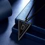 beautlace Double Triangle Letter Necklaces Silver/18K Gold/Black Gun Plated Initial Geometric Minimalist Pendant Alphabet Name Necklace Jewelry for Men and Women KP0158