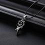 AILUOR Pewter Flame Fire Biker Pendant Necklace, Stainless Steel Gothic Men Vintage Punk Leather Necklace Jewelry