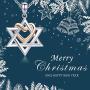 925 Silver Star of David pendant with Rose Gold Heart Necklace Mother Day Jewelry Gift for Mom Women Girls