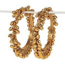 SANARA Traditional Indian Bollywood Antique Gold Plated Multi Color Ghungroo Bangles Women Pakistani Wedding Kada Bracelet Jewelry