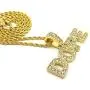 CBC Crown Stones Filled Hip Hop Words ASAP/DOPE Pendant in 24'' Cuban or Rope Chain Necklaces in Gold Tone