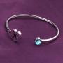 Zodiac Birthstone Bracelet Jewelry Open Cuff Bracelet with Birthstone Birthday Gift for Her