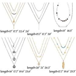 CLOSEUS 10 PCS Layered Choker Necklaces Fashion Sexy Casual Cute Bar Boho Pendant Chain for Women Girls Teens Jewelry Gifts Set Come Gift Box