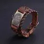 VASSAGO Gothic Pagan The Sigil of Archangel Uriel Seal of Solomon Amulet Metal Connector Brown Leather Bracelet
