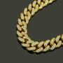 LadayPoa Tide Mens 24K Gold Plated Solid Stainless Steel Chain Iced Out Thick Miami Cuban Link Chain Necklace Hip Hop Jewelry 18,20,24Inch