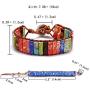 Imperial Jasper Chakra Bracelet Handmade Leather Sunflower Button Adjustable Wrap Bracelet Bohemian Multi Color Woven Natural Stone Yoga Tube Beaded Healing Jewelry for Womens Girls Friendship