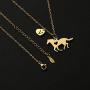 Girls Horse Necklace, Dainty Horse Jewelry for Girls Initial Necklace, Stainless Steel Kids Heart Initial Necklace Horse Girl Horse Pendant Letter Necklace Horse Gifts for Teen Girls Horse Lovers