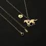 Girls Horse Necklace, Dainty Horse Jewelry for Girls Initial Necklace, Stainless Steel Kids Heart Initial Necklace Horse Girl Horse Pendant Letter Necklace Horse Gifts for Teen Girls Horse Lovers