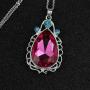 2pcs Sofia Amulet Necklace Teardrop Amethyst Pendant Necklace Sofia The First Princess Costumes Jewelry Girls Necklace