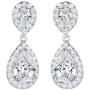 SELOVO Bridal Teardrop Drop Earrings Pierced/Clip Earrings Cubic Zirconia Silver Tone