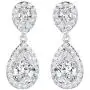 SELOVO Bridal Teardrop Drop Earrings Pierced/Clip Earrings Cubic Zirconia Silver Tone SELOVO Bridal Teardrop Drop Earrings Pierced/Clip Earrings Cubic Zirconia Silver Tone