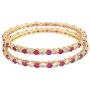 Ratnavali Jewels CZ Zirconia Gold Tone Red Green White Round Diamond Elegant Bollywood Indian Bangles Jewelry Women Wedding Bride