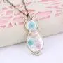 PAMTIER Womens Pressed Flower Pendant Vintage Alloy Animal Cute Cat Necklace